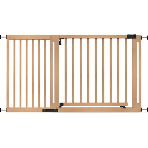 Safetots Wooden Elegance Gate, Natural, 145cm - 153cm, Pressure Fit Safety Gate, 73cm Extra Wide Doorway, Easy Installation