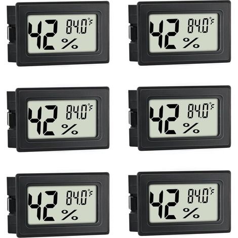 Mini igrometro/termometro digitale – Misuratore di umidità per interni con visualizzazione in Fahrenheit (°F) per umidificatori, serre, giardini e cantine - Crezuo