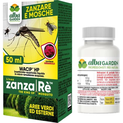 Albagarden - Zanzarè Insetticida Antizanzare Giardino Concentrato Per Esterno E Interno - Per Disinfestazione Contro Zanzare Cimici Mosche Insetti Volanti E Striscianti x 50 ml (1/5)