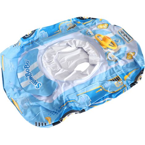 Ayuda para nadar para bebés + [Sin marca] + [Cochecito infantil] + [Bote hinchable con parasol y bocina] – Ayuda para nadar de PVC con parasol para niños pequeños de 1 a 4 años – Color: Azul (1/5)