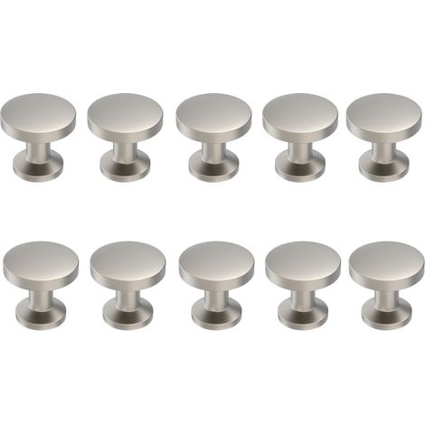 Juego de 10 pomos y tiradores para cajones de cocina en níquel cepillado satinado, con herrajes de zinc.