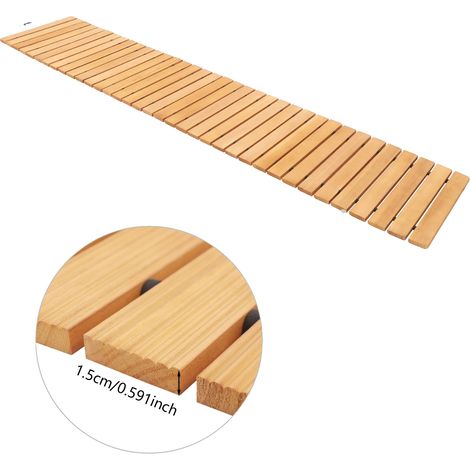 Passerella in legno, design antiscivolo, materiali resistenti agli agenti atmosferici, colore legno. (1/2)