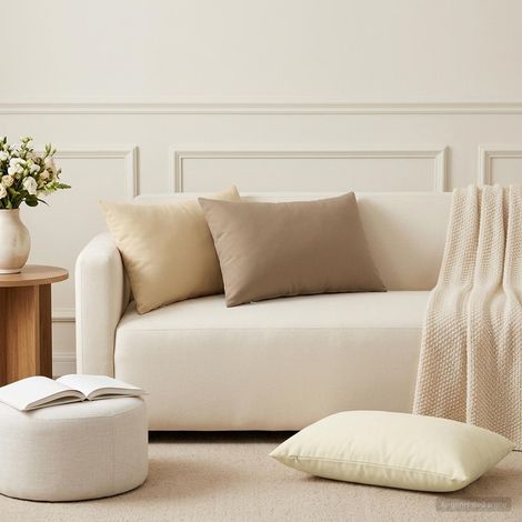 vidaXL Funda de almohada 2 pcs HEERLEN Crema 50 x 80 cm Poliéster (1/5)