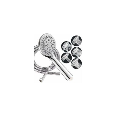 Cabezal de ducha grande ZVD, cabezales de ducha de baño que ahorran agua, cabezal de ducha antical, manguera flexible de acero inoxidable de 150 cm - Crezuo (1/4)