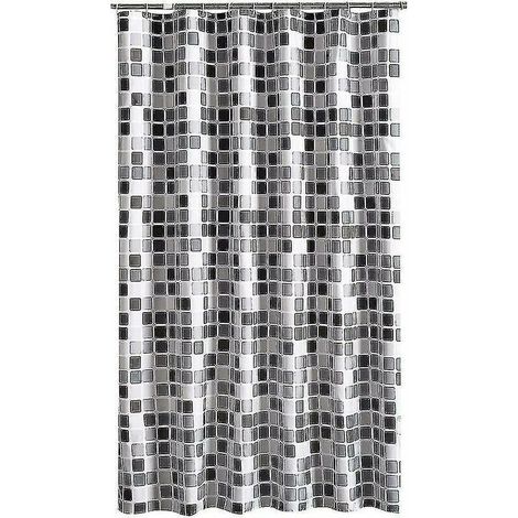 Rideau de douche 200 x 200 cm (l XH), anti-moisissure, antibactérien, hydrofuge, tissu polyester doux (1/3)