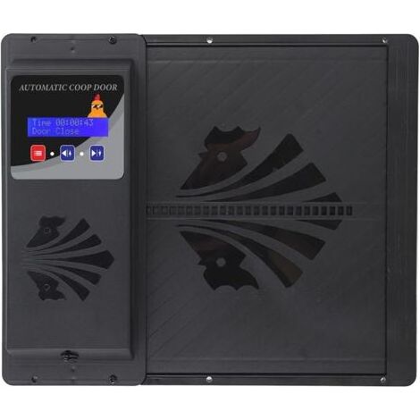 Automatische elektrische Hühnerstalltür mit Timer – LED-Anzeige – Einklemmschutz – Robustes schwarzes Kunststoff (1/5)