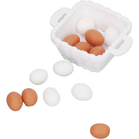 Panier d'œufs miniature 1:12 pour maison de poupée, modèle en plastique, accessoire alimentaire jouet pour enfants (1/5)