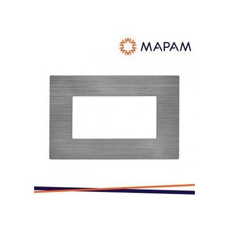 PLACCA TECNOPOLIMERO SPAZZOLATO 8004SL-20 T1-ART 4P PLATINO