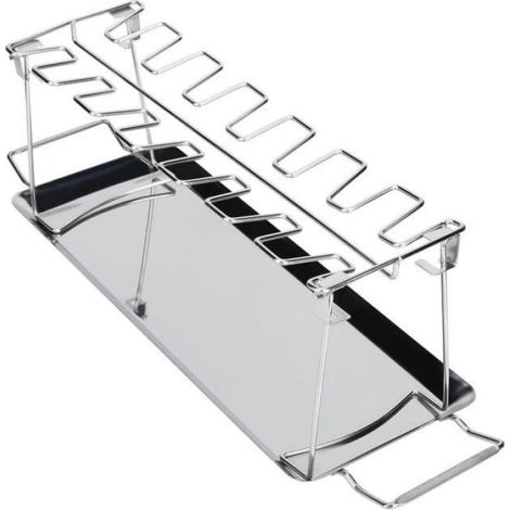 Support de Gril de Poulet - Acier Inoxydable Alimentaire - Pliable pour Barbecue et Four - Convient pour Ailes Cuisses Pilons - 1 Pièce (1/4)