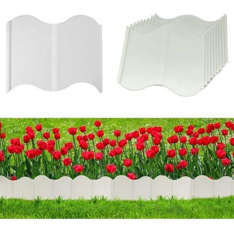 20 pezzi di recinzione decorativa da giardino bianca, 14x15 cm, recinzione per piante da prato (1/5)