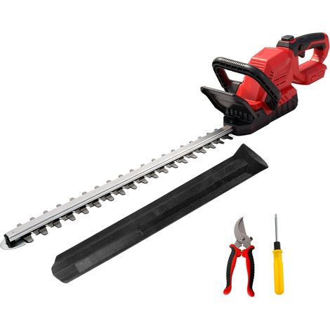 Taille-haie de 52 cm de long compatible avec les batteries M 18 V, moteur sans balais, taille-haie électrique léger, distance des dents de 15 mm, tête pivotante à 180° (sans batterie) (rouge (1/5)