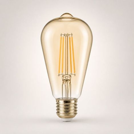 Ampoule LED Filament Connectée Wifi E27 4W Ambrée ST64 CCT - 2700K/6500K - SILAMP
