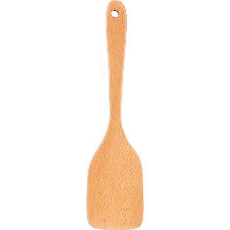 Ustensiles de cuisine en bois, spatule à long manche, pelle antiadhésive ajourée, sans trous (1/4)