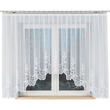 Berenika - Rideau jacquard prêt à poser avec fente en bas - 400 x 160 cm - blanc (1/5)