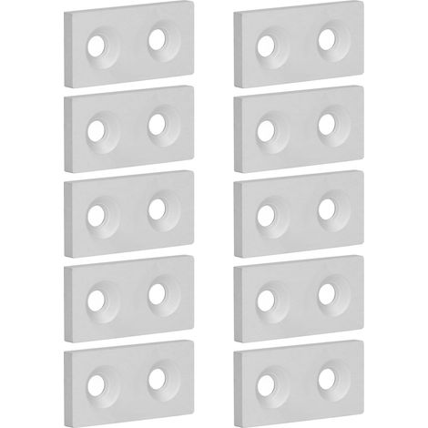 10 Pièces Bouchons d'Extrémité en Aluminium pour Profilés 3060, Caps de Protection pour Rails Linéaires Double Trous Argenté
