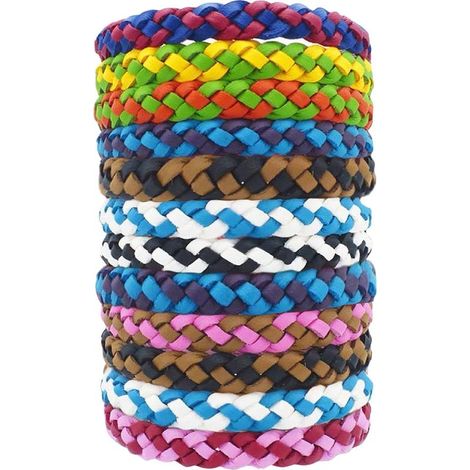 12Pcs Bracelet Anti Moustique Enfant Adulte, Ultrasons Anti-Moustiques Wristband, à Base D'huile Végétale Pure Naturelle, Très Approprié pour Les Activités en Plein Air Les Enfants (A) (1/5)