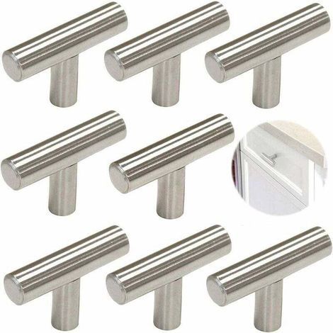10 einlochige Aluminiumgriffe, Küchengriffe aus Edelstahl, gebürstet, 50 mm (1/4)