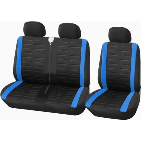 Fundas de asiento universales para furgonetas, diseñadas para modelos con 2+1 asientos delanteros, lavables, color blanco roto (1/5)
