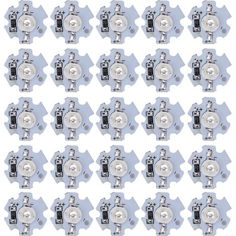 25 Stück Hochleistungs-LEDs (0,5 W, 5 V), blaue Leuchtscheiben (455–460 nm) auf einer Aluminiumplatte (1/5)