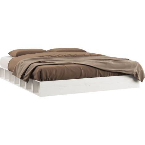 Maison Exclusive - Estructura cama de madera maciza blanca super