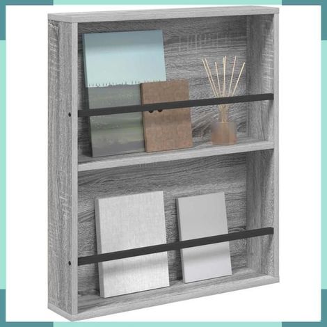 890834 étagère à magazines avec étagère Gris Sonoma 60 x 12 x 70 cm (1/5)