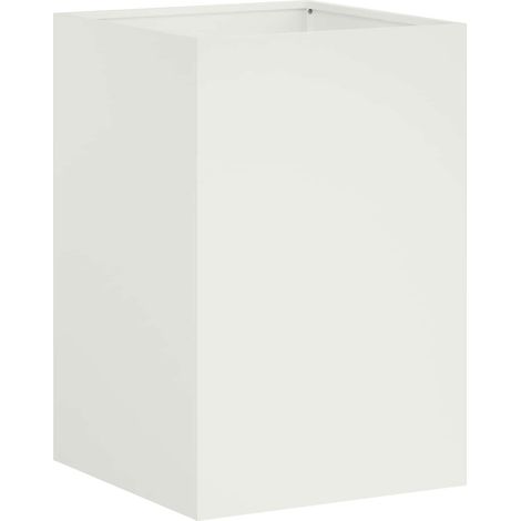 Cache-pot de jardin Blanc 40 x 40 x 60 cm Acier laminé à froid vidaXL