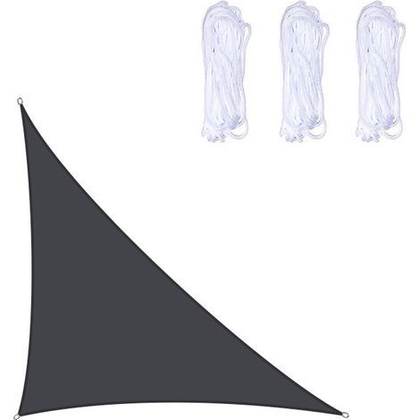 Voile d'ombrage triangulaire 5x5x7.1m étanche et résistante aux UV, convient aux balcons de terrasse de jardin,noir (1/5)