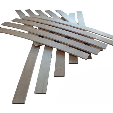 Lot de 50 lattes pour sommier et lit 70 cm - 700x53x8 mm Bois hêtre durable - 7 plis