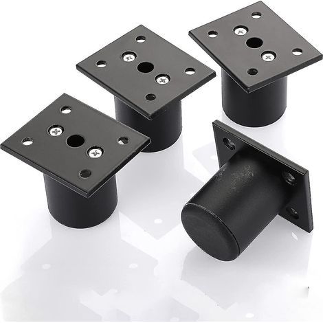 Rehausseurs de pieds réglables pour meubles. (noir. hauteur 50 mm) (1/5)