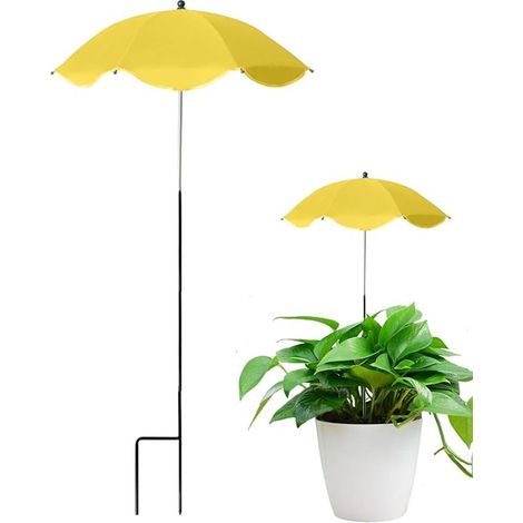 Parasol réglable pour plantes, toile d'ombrage avec protection UV, grand parasol de jardin pour parterres et plantes en pot, auvent robuste, jaune (1/5)