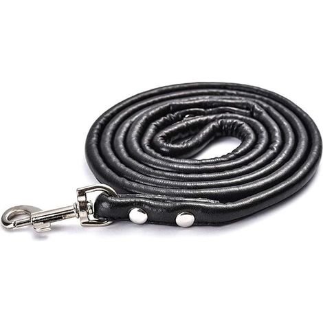 Laisse de course pour chien en PU confortable pour chiens de petite et moyenne taille, 8 couleurs disponibles. Harnais pour chien amovible et pratique - Noir1.0 (1/5)