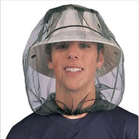 Lot de 2 moustiquaires en maille,pour le visage,le cou,les moucherons,le nez,pour tout amateur de plein air,s'adapte à la plupart des tailles de chapeaux (1/5)