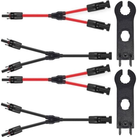 ALLIANDIS2 Paires de Raccords Y 10 AWG Rouges et Noirs pour Connexion Parallèle de Panneaux Solaires (1/5)