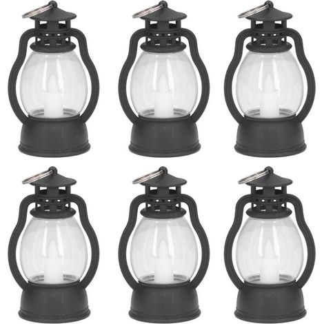 Lot de 6 lampes de camping électriques rétro – Lumières décoratives à piles pour la maison et les fêtes, style lanterne vintag (1/5)