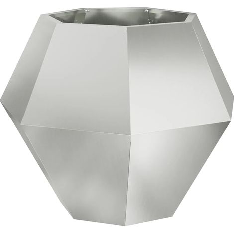 Jardinière rectangulaire extérieure 75 x 75 x 60 cm design classique pratique en acier galvanisé argent (1/5)