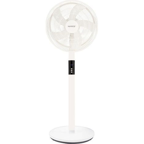 AMXCNOY Verstellbarer, tragbarer Standventilator mit Fernbedienung, 15-W-Gleichstrommotor (265 V), 43 cm Durchmesser × 130 cm Höhe, Weiß (1/5)