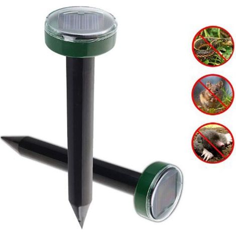 4PCS Répulsif taupe solaire à ultrason,Solar Répulsif à ultrasons,Chasse Taupe Solaire Intelligen Combine Sons et Vibrations,Anti Taupes Repousser Taupes