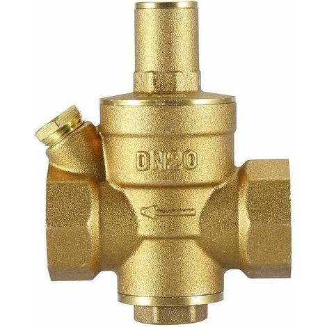 DN20 Régulat de Réduction de Pression d'Eau Réglable en Laiton Vanne de Réduct de Pression d'Eau 3/4" 1.6MPa, (1/4)