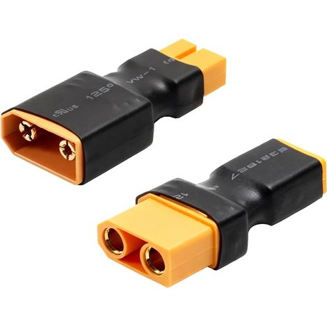 2 Pièces Adaptateurs XT90 à XT60, Connecteurs XT90 Mâle vers Femelle XT60, XT60 Mâle vers Femelle XT90, pour Batteries LiPo et RC (1/5)