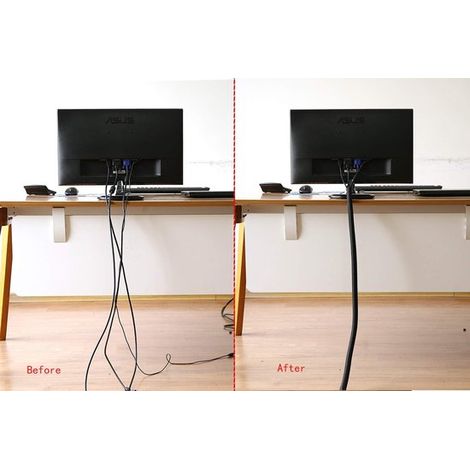 Selbstschließender Kabelmantel – Kabelmanagement – 3,1 m – Schwarz – 13 mm (1/4)