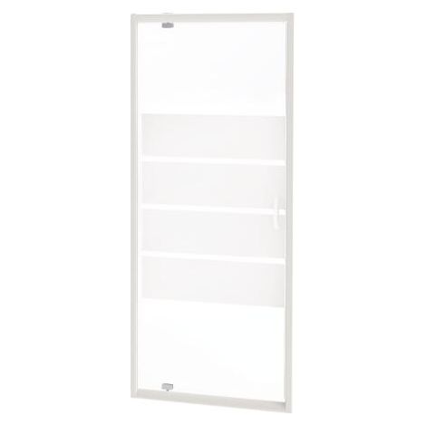 ONDEE - Mampara de baño SHIVA, puerta abatible - Vidrio templado - acabado blanco - 80x190x0,5cm