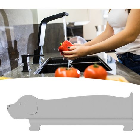 Protège-éclaboussures d'évier polyvalent, résistant à la chaleur, robuste, anti-éclaboussures pour plan de travail, cuisine, gris (1/5)