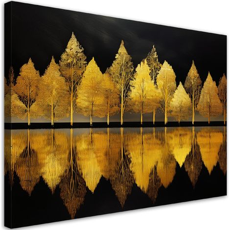 Tableau déco Forêt d'arbres dorés 100x70 (1/5)