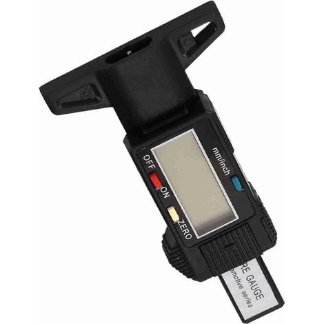 Digitaler Reifentiefenmesser für PKW, 0–25,4 mm, Messschieber mit LCD-Anzeige, Schwarz