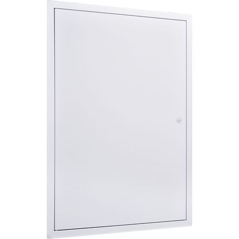 Mophorn Trappe de visite 64x44 cm, panneau d'accès en acier galvanisé pour cloisons sèches, idéale pour plafond, plomberie et électricité. Dimensions de découpe : 42x62 cm, finition blanche. (1/5)