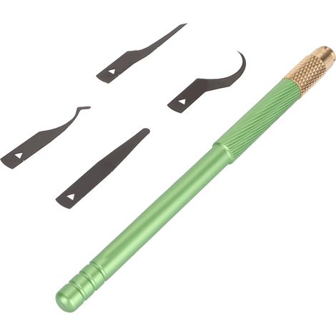 Entgummierungsmesser-Set 4 in 1 Motherboard IC Chip Reparatur Entgummierungsspatel Schaber Reparaturwerkzeug für iOS Mobiltelefone Grün A (1/5)