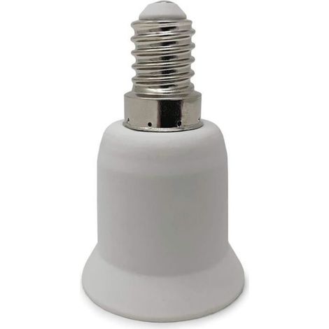 Adaptateur de culot de lampe, lot de 3, blanc, culot E14 vers culot E27, adaptateur de douille pour ampoules halogènes LED à (1/4)