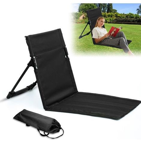 Chaise de sol et de plage, dossier supportable, coussin pliant, durable et portable, pour arrière-cour, randonnée, pique-nique, concerts extérieurs, accessoires (1/5)