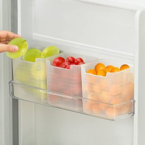 Lot de 3 Organiseur Refrigerateur, Boîtes de Rangement en Plastique Translucide Produit pratique pour la maison et l'usage quotidien (1/4)