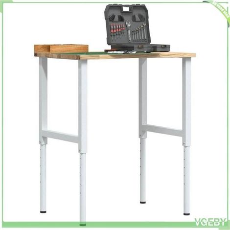 Établi - 3309716 - bois de chêne massif - 80x60 cm - hauteur réglable 71,5-98 cm (1/5)